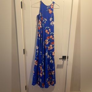 Yumi Kim Dream 100% Silk Floral Maxi Dress in Sweet Escape Royal Blue XXS